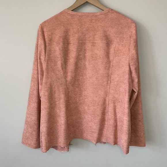 Chico’s perforated faux suede open front blazer large - Picture 9 of 11